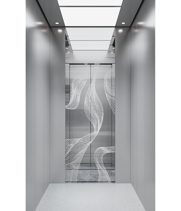 Passenger Elevator K-002 Stainless Steel + Mirror etching Cabin